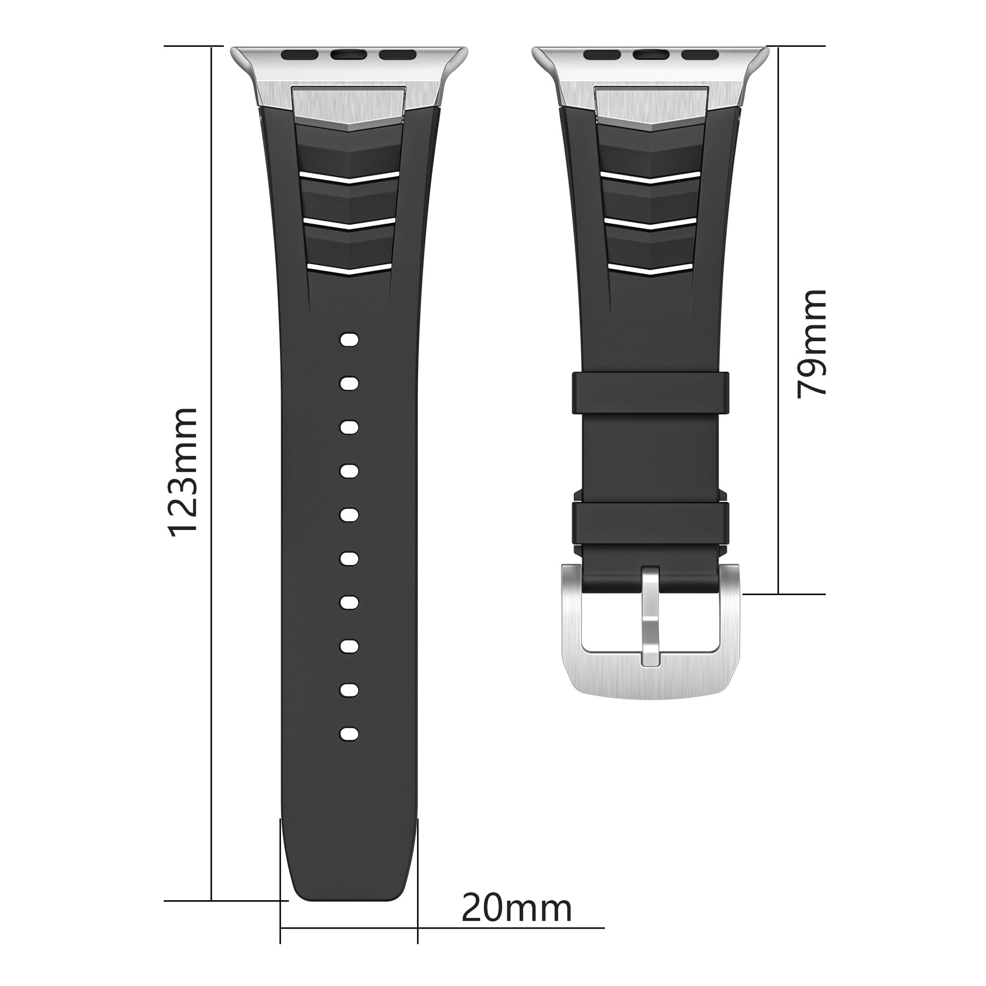 Alloy Fluorine Rubber New Sports Watch Strap - DOGNORGAL