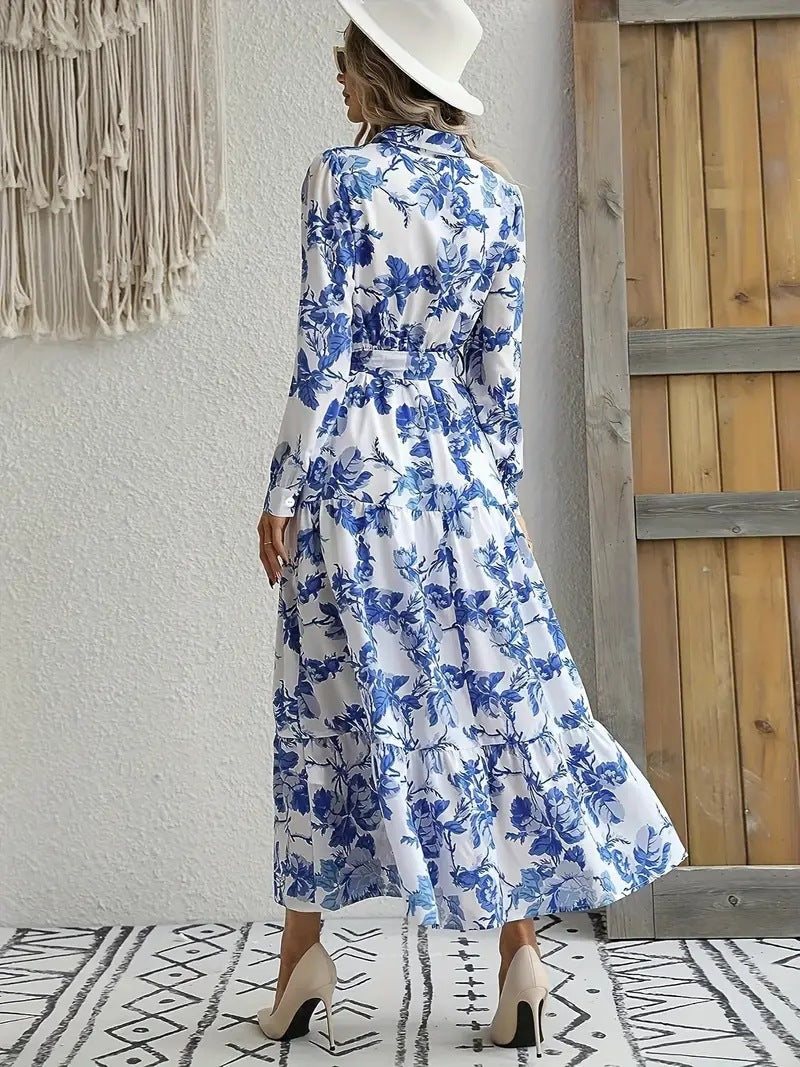 Ladies Fashion Summer Flowy Print Dress - DOGNORGAL