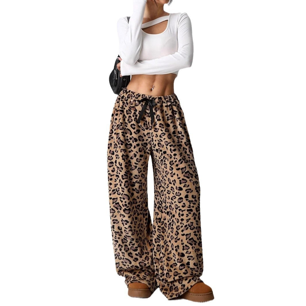 New Casual Pants Leopard Print Wide Leg Pants - DOGNORGAL