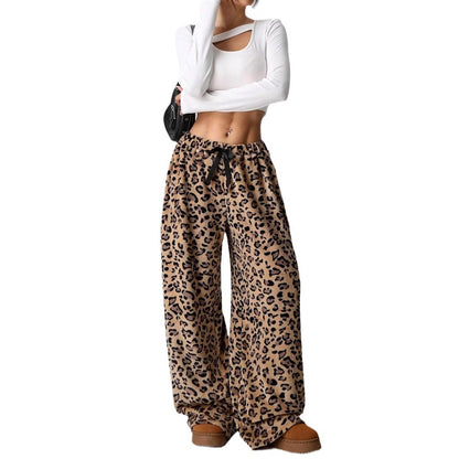 New Casual Pants Leopard Print Wide Leg Pants - DOGNORGAL