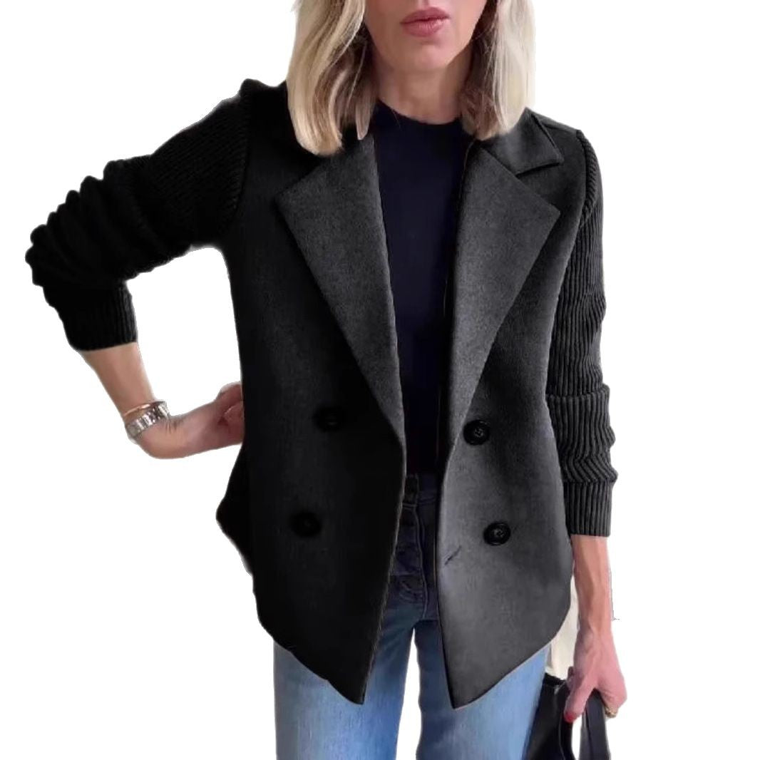 Women's Suit Collar Casual Top Woolen Coat - DOGNORGAL