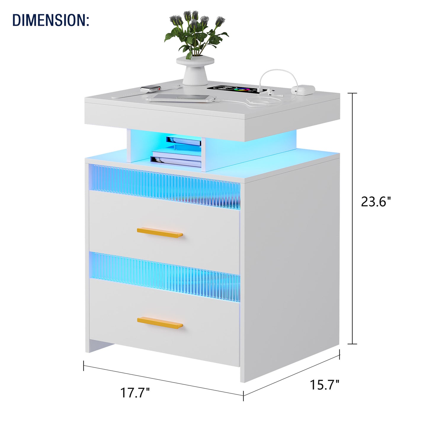 Bedroom Bedside Table With Charging Table - DOGNORGAL