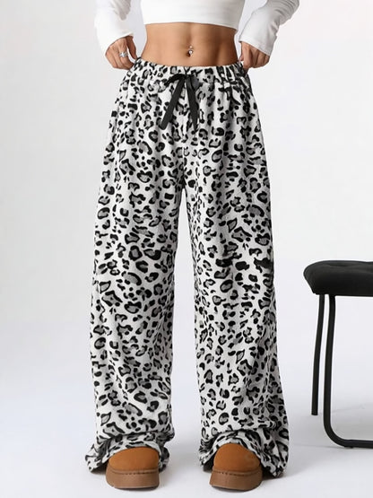 New Casual Pants Leopard Print Wide Leg Pants - DOGNORGAL