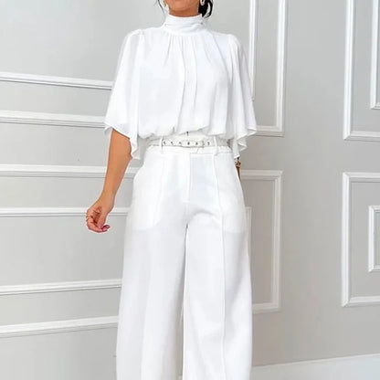 Summer New Half Collar Top Two-piece Set - DOGNORGAL