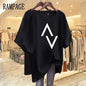 Women Clothing Short Sleeve Cotton Casual Loose T-shirt Chic Printed Y2k 6XL Basics Pullovers Summer O-neck Top Tees