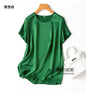 Tshirts For Women Silk Satin T-shirt Basic T-shirts Beautiful Women's Blouses Short Sleeve Summer Top One Piece Loose T Shirt