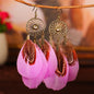 Boho Jewelry Ethnic Vintage Dream Catcher Feather Tassel Bohemian Women Earrings