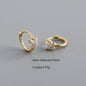 CCFJOYAS 6/8/10mm 925 Sterling Silver Butterfly-shaped Small Hoop Earrings for Women Fashion Zircon Round Circle Earring Jewelry