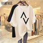 Women Clothing Short Sleeve Cotton Casual Loose T-shirt Chic Printed Y2k 6XL Basics Pullovers Summer O-neck Top Tees