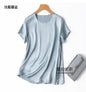 Tshirts For Women Silk Satin T-shirt Basic T-shirts Beautiful Women's Blouses Short Sleeve Summer Top One Piece Loose T Shirt