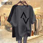 Women Clothing Short Sleeve Cotton Casual Loose T-shirt Chic Printed Y2k 6XL Basics Pullovers Summer O-neck Top Tees