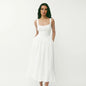 Women's Fashion Linen White French Dress