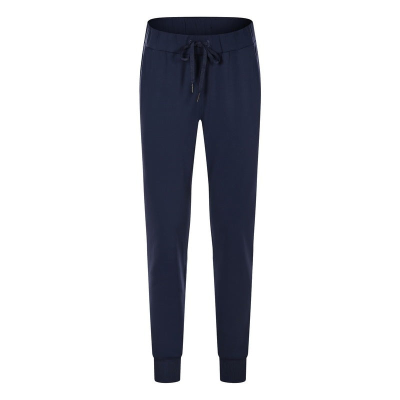 Simple Straight Sports And Leisure Elastic Ankle-tied Cropped Pants - DOGNORGAL