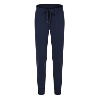 Simple Straight Sports And Leisure Elastic Ankle-tied Cropped Pants - DOGNORGAL