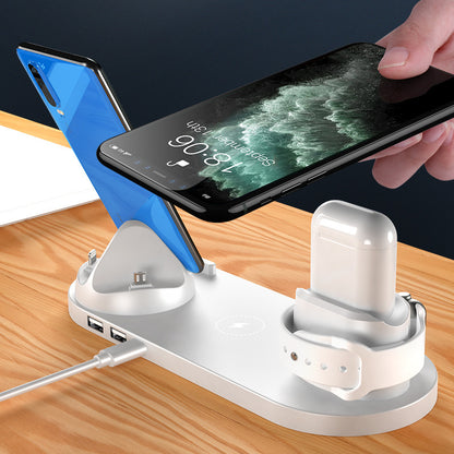 Wireless Charger For IPhone Fast Charger For Phone Fast Charging Pad For Phone Watch 6 In 1 Charging Dock Station - DOGNORGAL