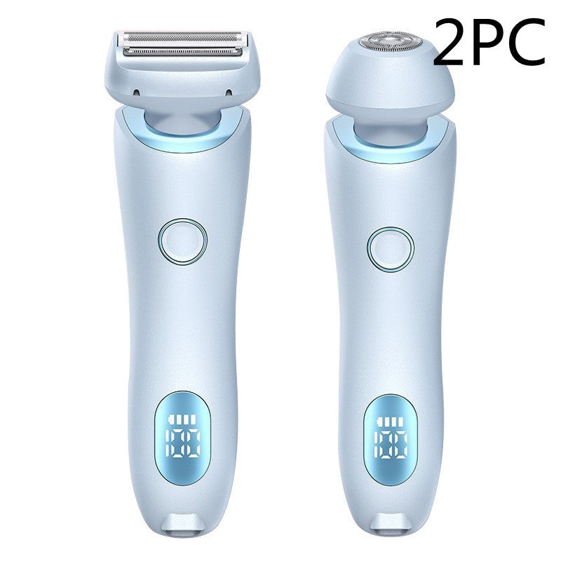 2 In 1 Hair Removal Epilator USB Rechargeable Trimmer Women Body Razor Face Leg Armpit Bikini Hand Pubic Shaver Hair Remover - DOGNORGAL