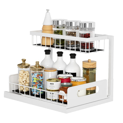 Kitchen Under Sink Pull-out Spice Storage Tiered Rack - DOGNORGAL