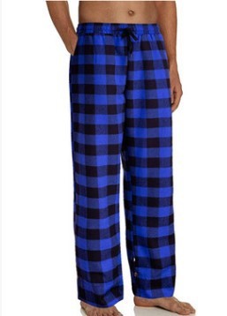 European And American Men's Plaid Drawstring Elastic Casual Trousers