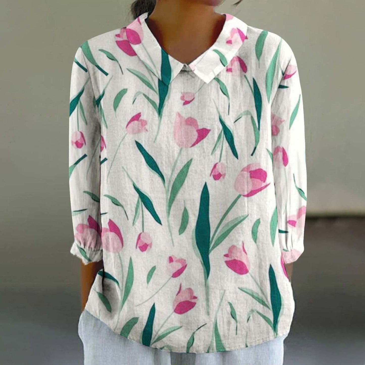 Creative Retro Chinese Style Floral Print Shirt