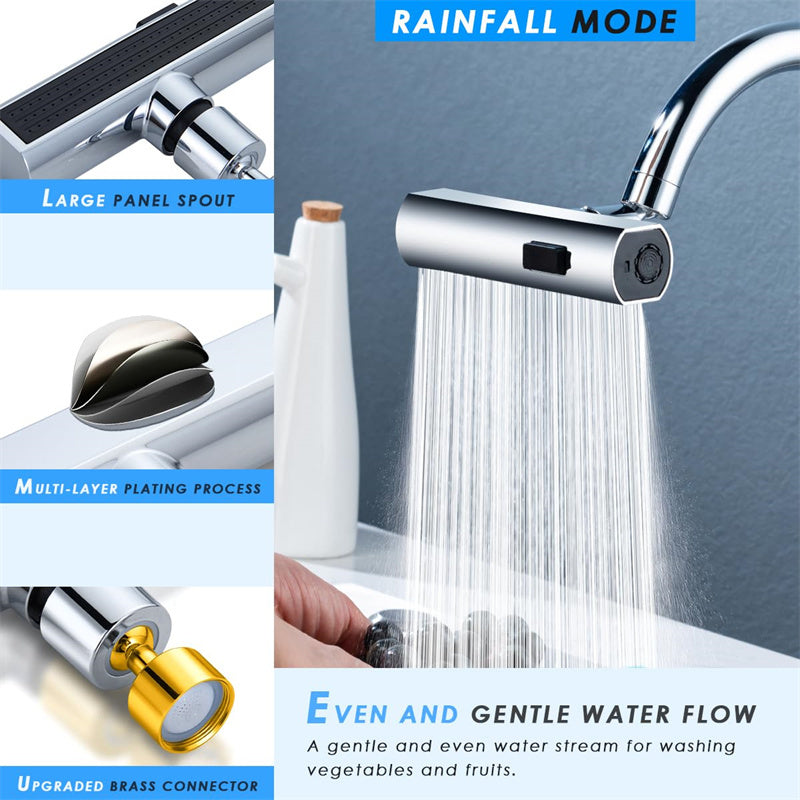 Kitchen Faucet Waterfall Outlet Splash Proof Universal Rotating Bubbler Multifunctional Water Nozzle Extension Kitchen Gadgets - DOGNORGAL