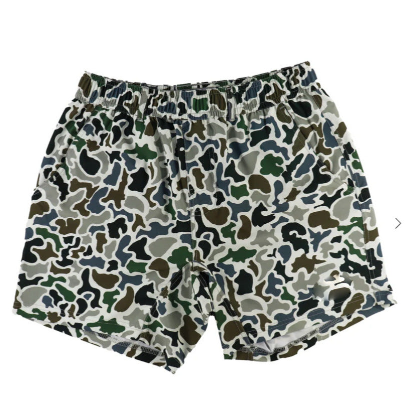 Elastic Digital Printing Camouflage Pocket Shorts