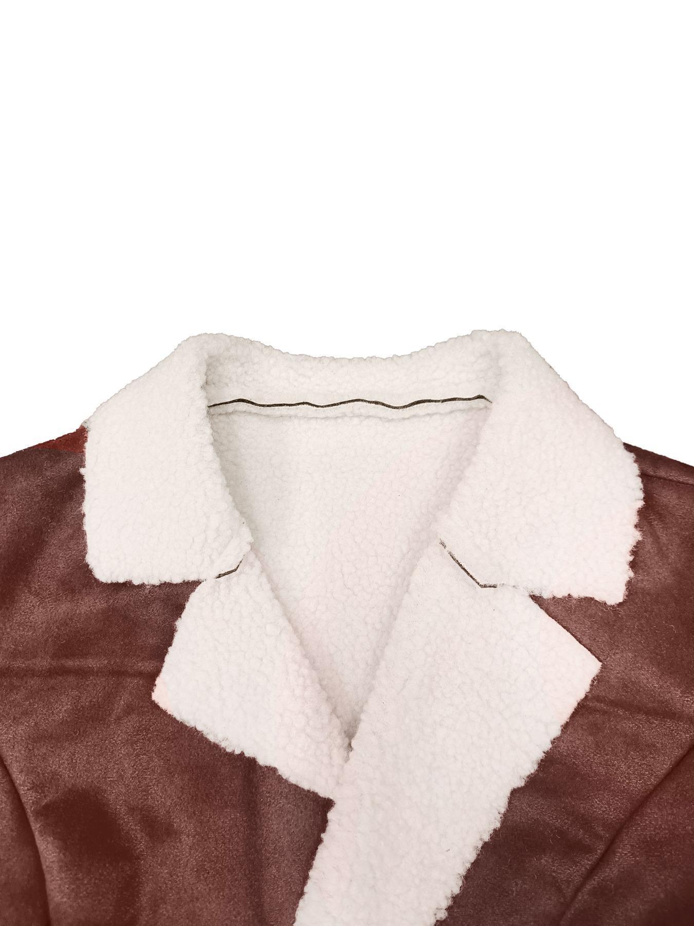 Cold-proof Warm Leather And Velvet Integrated Turn-down Collar Coat - DOGNORGAL