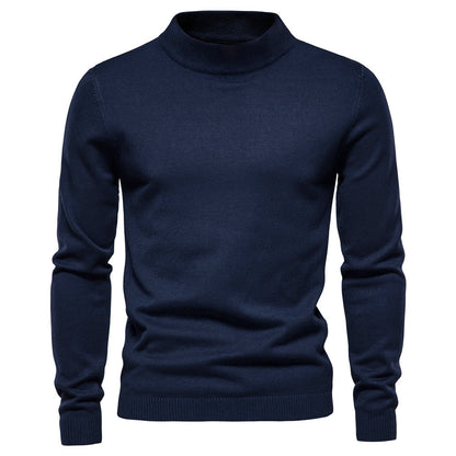 Mid-collar Slim Fit Men's Sweater Men's Multi-color