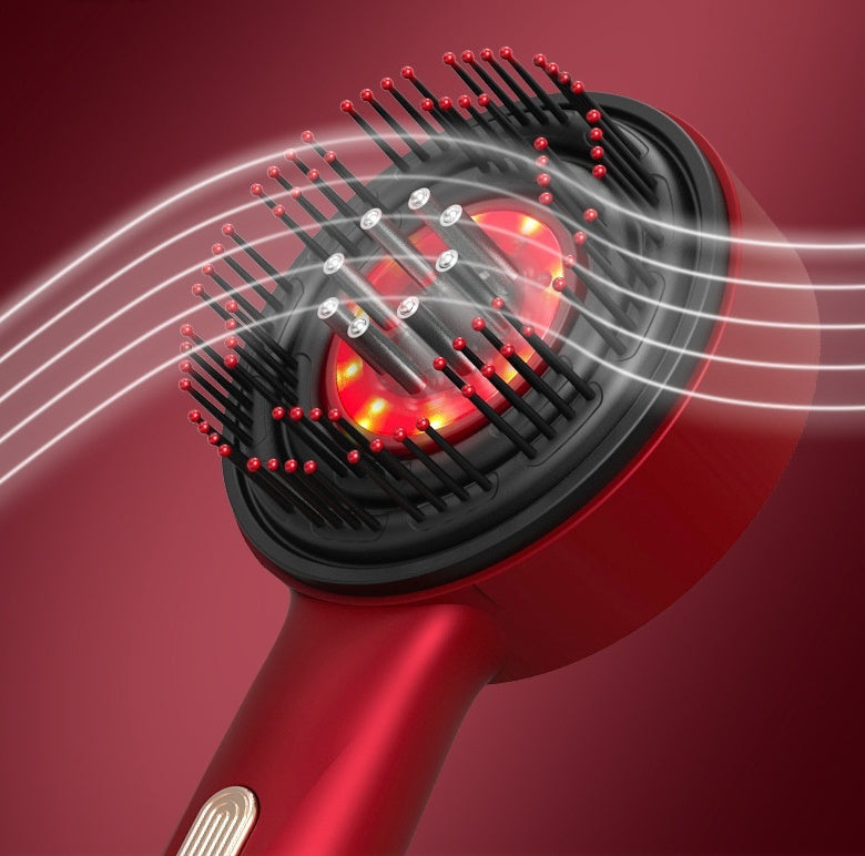 Electric Massage Comb Home Scalp Drain Comb Red Light Anti-slip Hair Care Multi-functional Massage Comb - DOGNORGAL