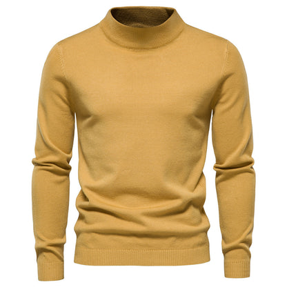 Mid-collar Slim Fit Men's Sweater Men's Multi-color