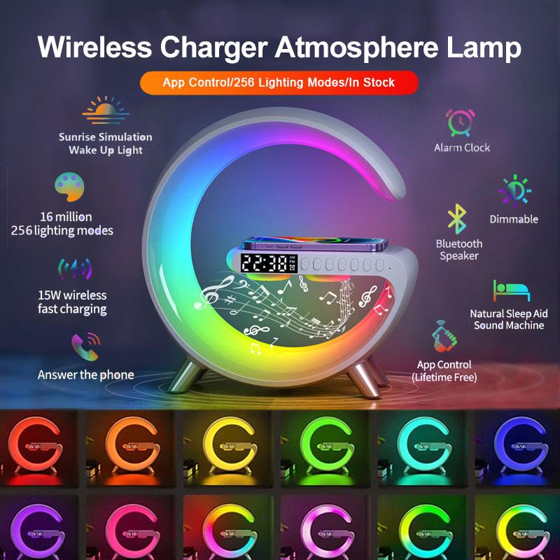 Intelligent app Controlled LED Lamp 5 in 1 Wireless Charger - DOGNORGAL