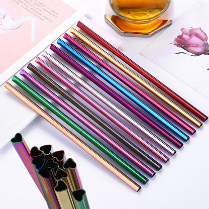 Reusable Heart Shape Metal Drinking Straws Stainless Steel 304 Heart Shape Straw - DOGNORGAL