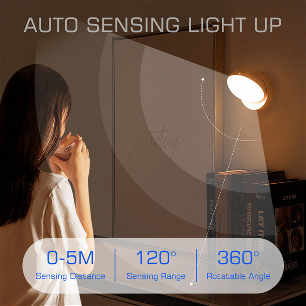 Motion Sensor LED Night Light USB Rechargeable Wall Lamp For Kitchen Cabinet Wardrobe Staircase Room Wireless LED Closet Light - DOGNORGAL