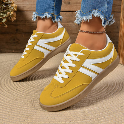 Lace-up Round Toe Flats Shoes Fashion Sports Slip On Casual Shoes For Women - DOGNORGAL